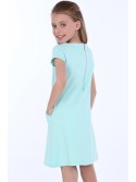 Girls\' dress with pockets, light mint NDZ8149 - Online store - Boutique